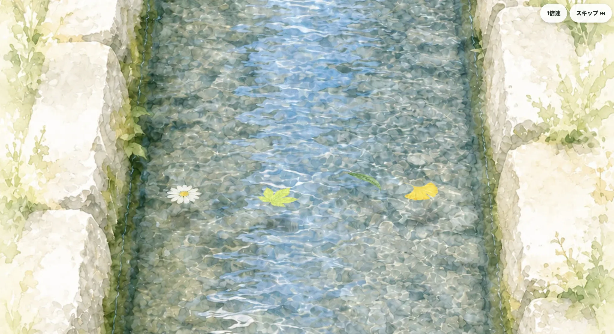 葉っぱが流れていくところ
